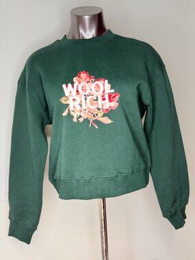 Woolrich x Target Embroidered Floral Green Crewneck Sweatshirt Women's Small NWT